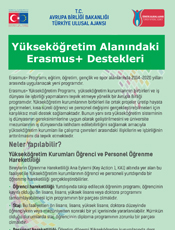 Yükseköğretim Alanındaki ERASMUS+ Destekleri